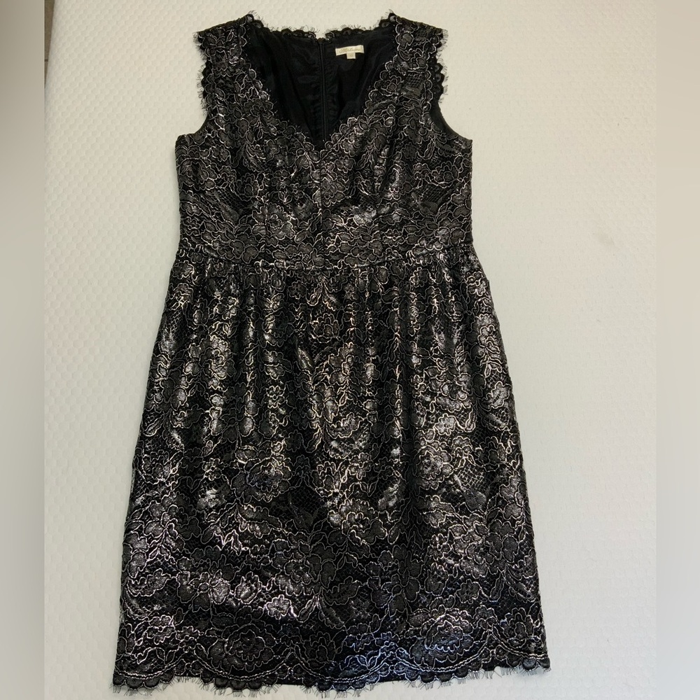 Shoshanna Black & Silver Lace Dress